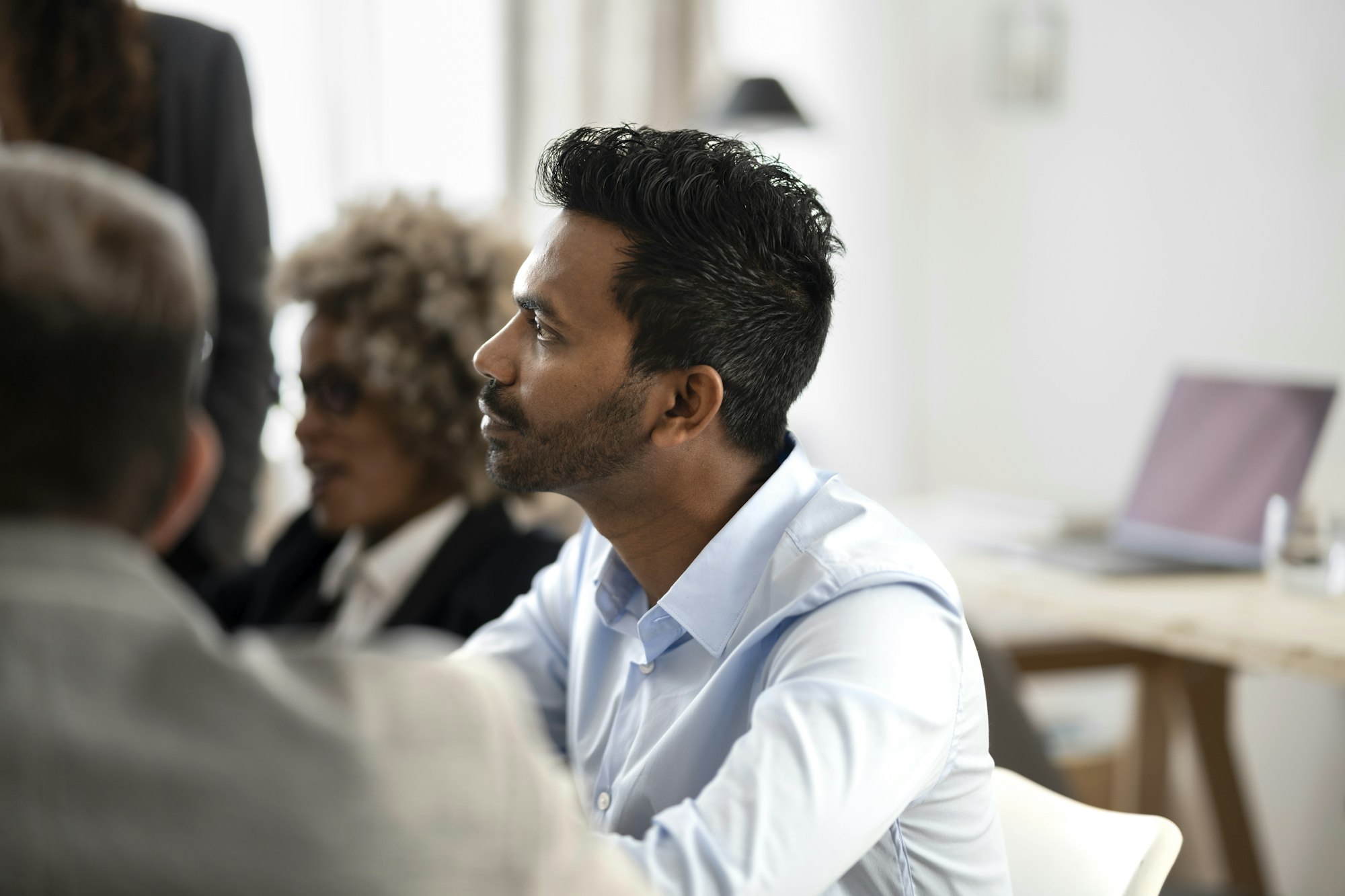 business meeting in office focus on indian man