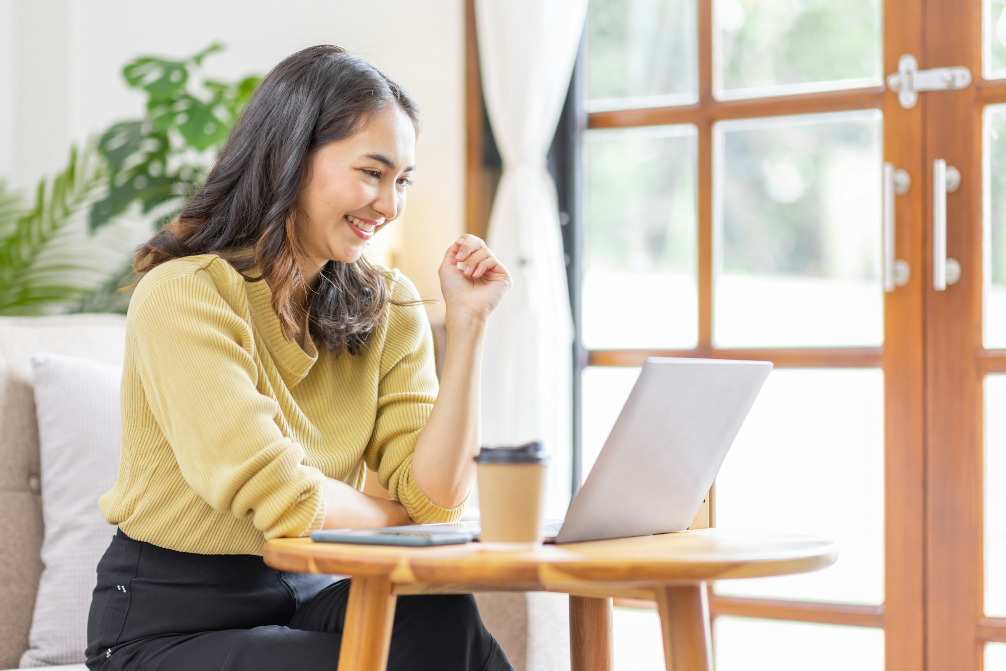 Recruitment Concept. Indian Asian Girl Browsing Work Opportunities Online, Using Job Search App or